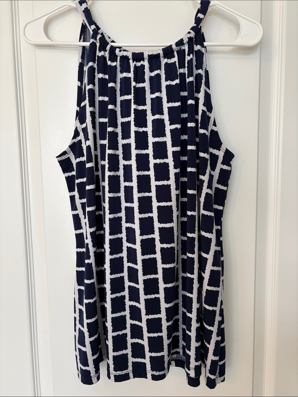 CYNTHIA ROWLEY navy and white top